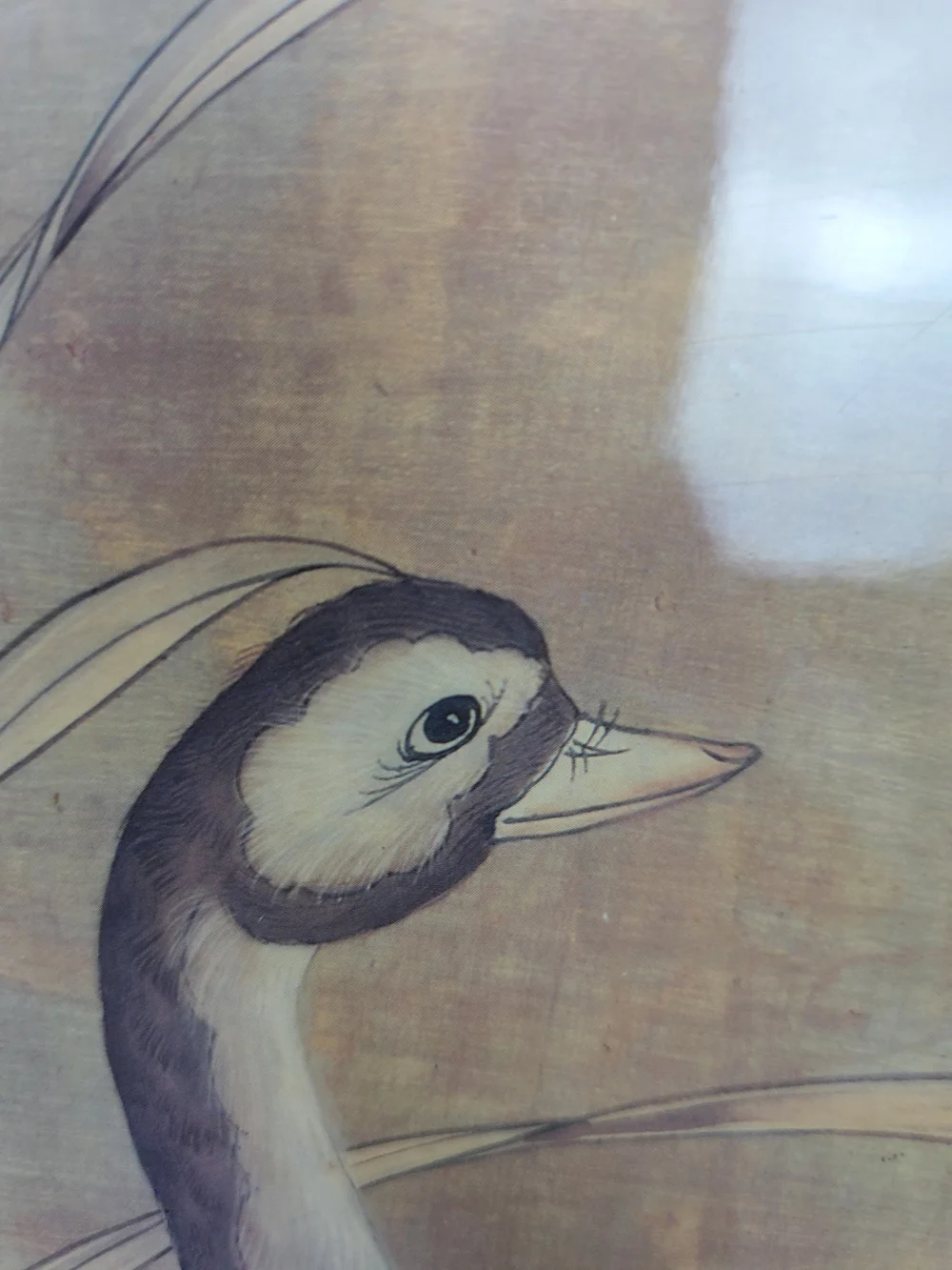 Wooden Serving Tray with Duck Illustration - Purple